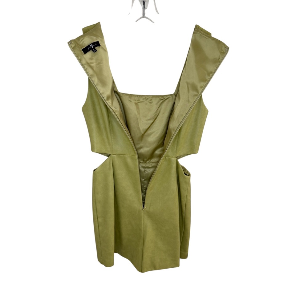 7 For All Mankind Green Faux Leather Shorts Romper – Size Small - Picture 5 of 8